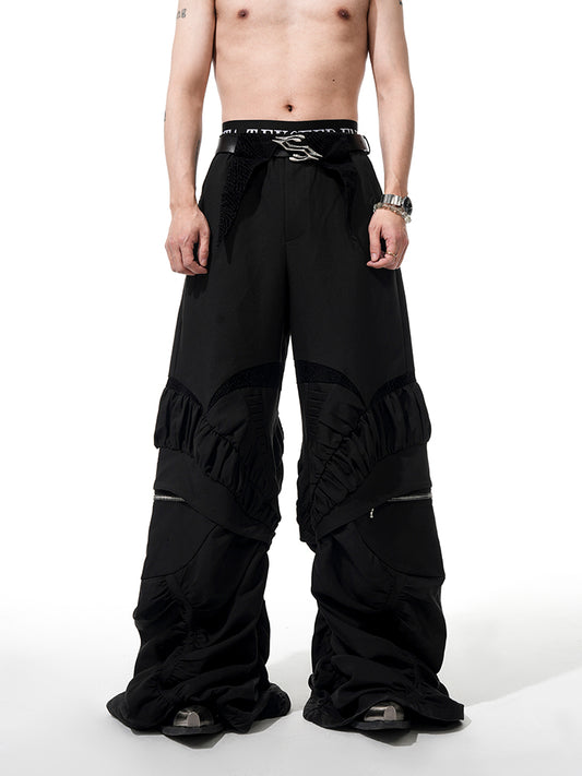 Wrinkle Wide-leg Cargo Pants WN14851