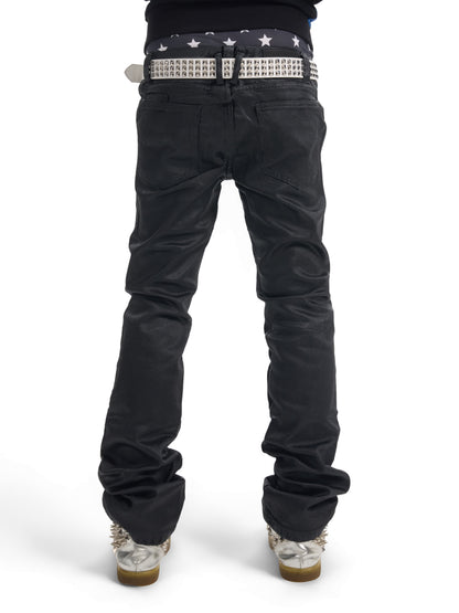 Studs Detail Washed Straight Denim Jeans WN27248