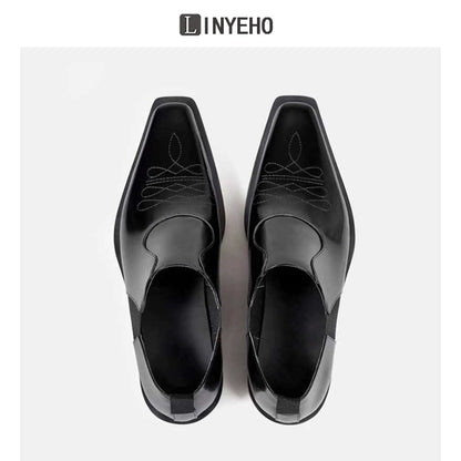 Floral Embroidery Pointed-Toe Loafers WN20605