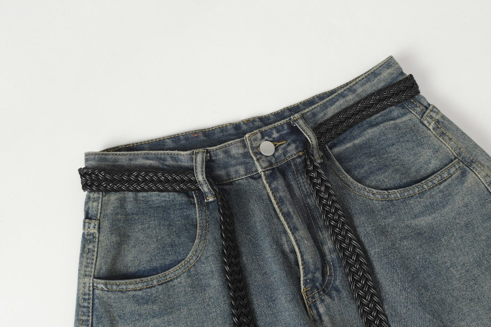 Cargo Pocket Wide Leg Denim Jeans WN27961