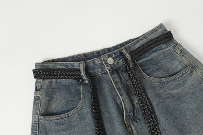Cargo Pocket Wide Leg Denim Jeans WN27961