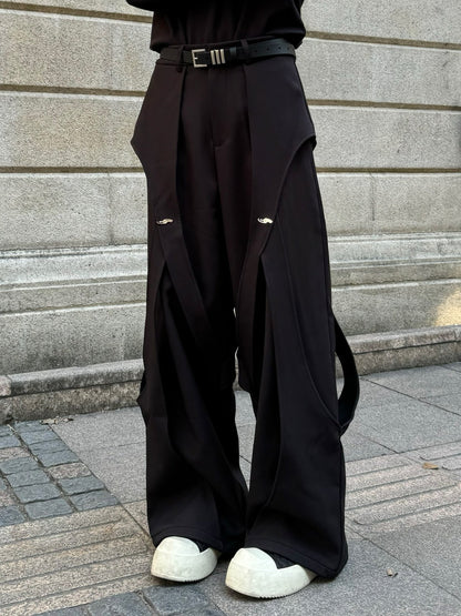 Deconstructed Panel Patchwork Wide Leg Trousers WN23173