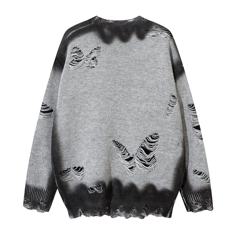 Tie-Dye Butterfly Design Knit Sweater WN11411