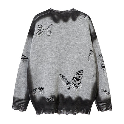 Tie-Dye Butterfly Design Knit Sweater WN11411