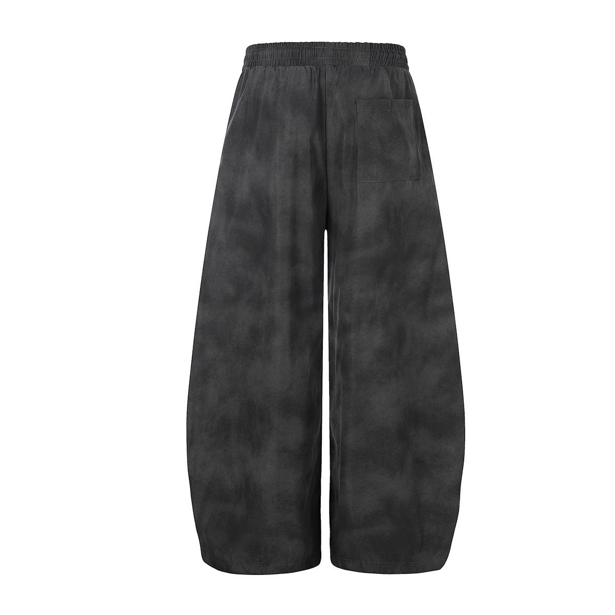 Washed Letter Print Drawstring Wide Leg Pants WN25389