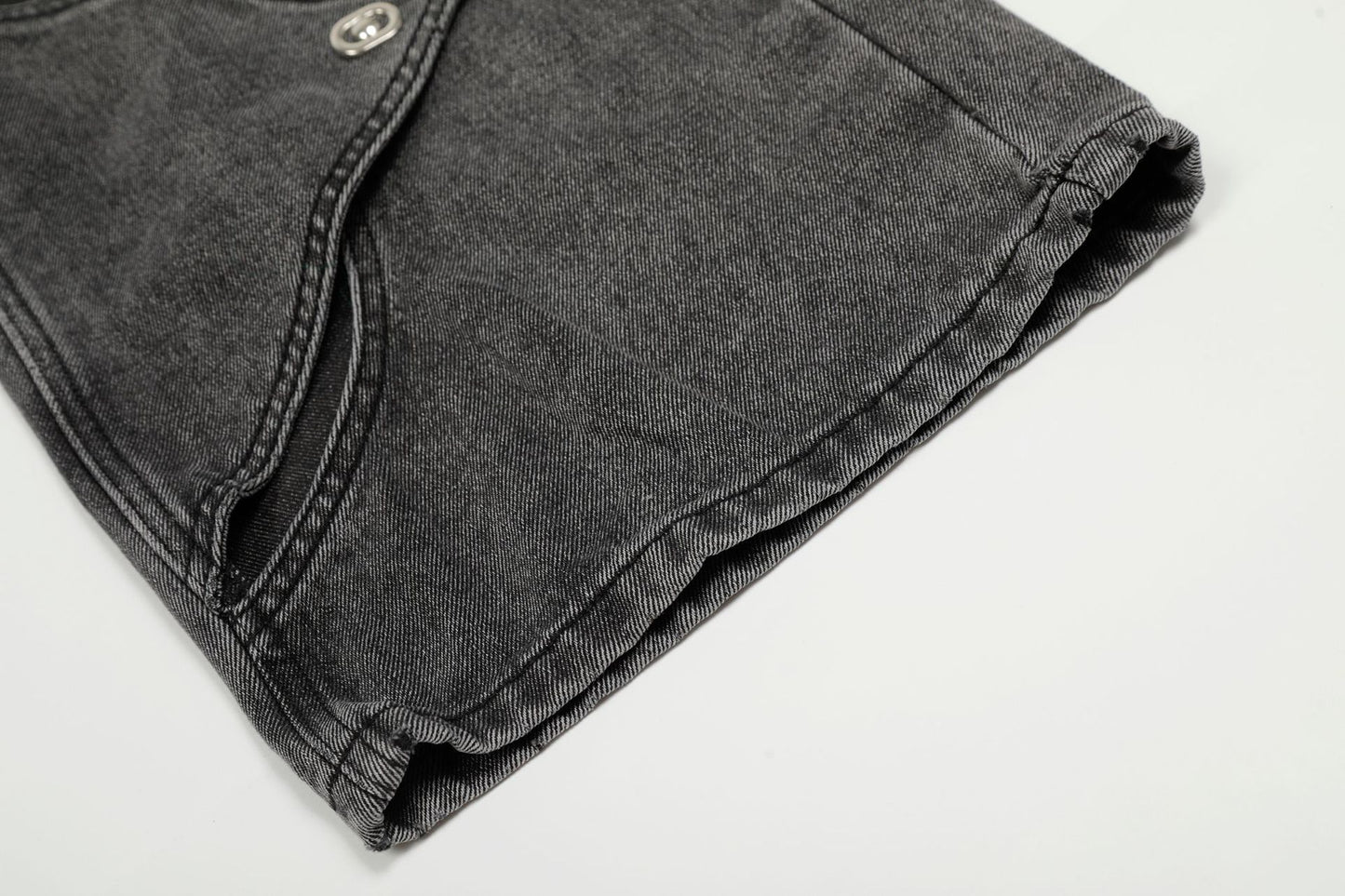 Washed Irregular Panel Wide Leg Denim Jeans WN25825