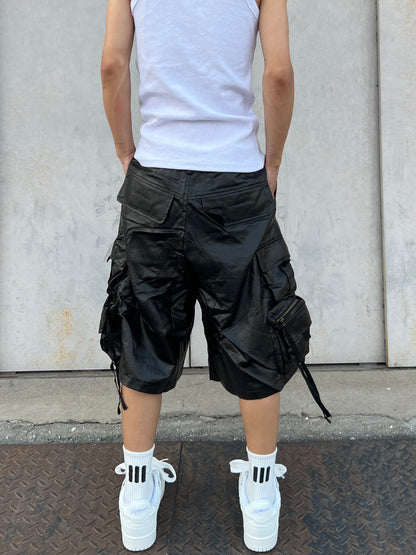 Multi Pocket Drawstring Cargo Half Pants WN24130