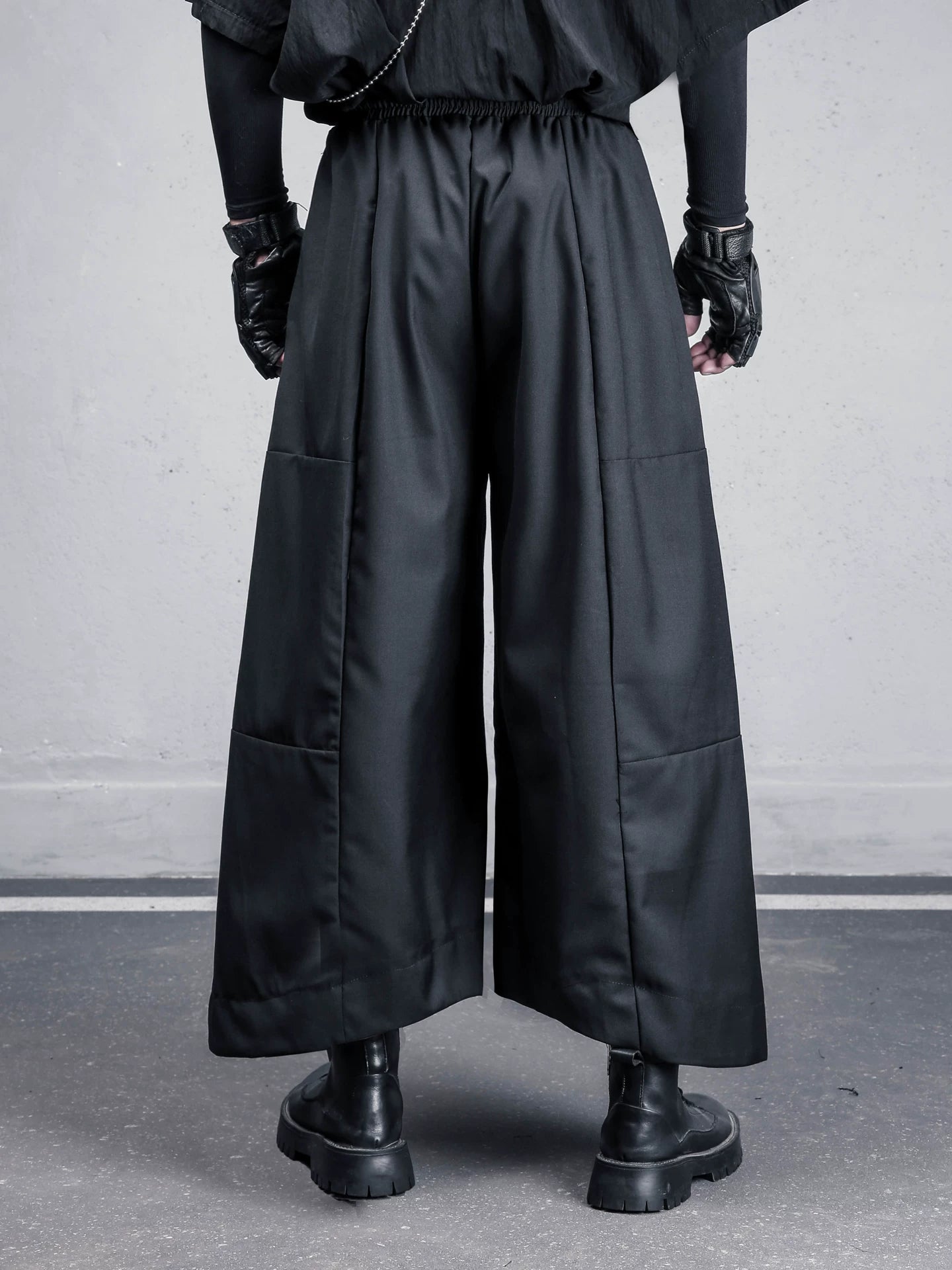 Curved Hem A-Line Wide Leg Pants WN22538