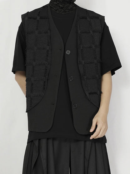 Fake Layered Design Vest Jacket WN20173