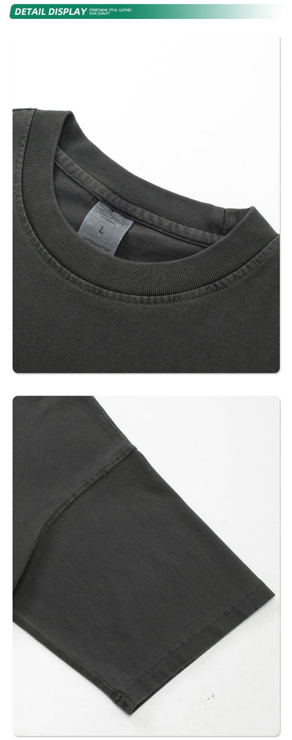 Oversize Washed Short-sleeve-T-shirt & Washed Short Sweatpants Setup WN6633