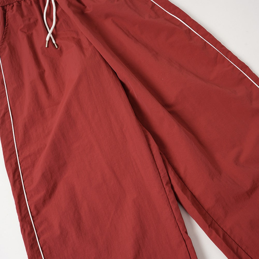 Drawstring Side Stripe Wide Leg Sporty Pants WN27792