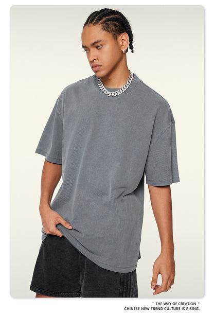 Washed Oversize Short-sleeve T-shirt WN6457