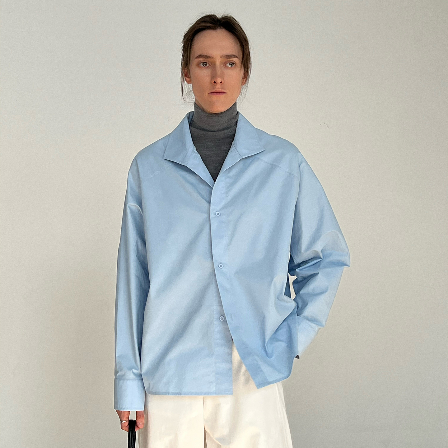 Plain Oversize Long Sleeve Shirt WN21613