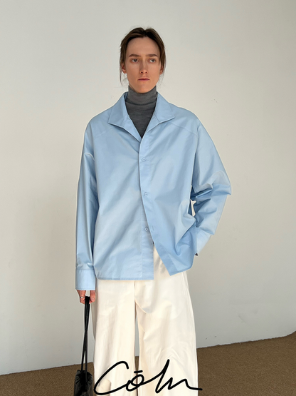 Plain Oversize Long Sleeve Shirt WN21613