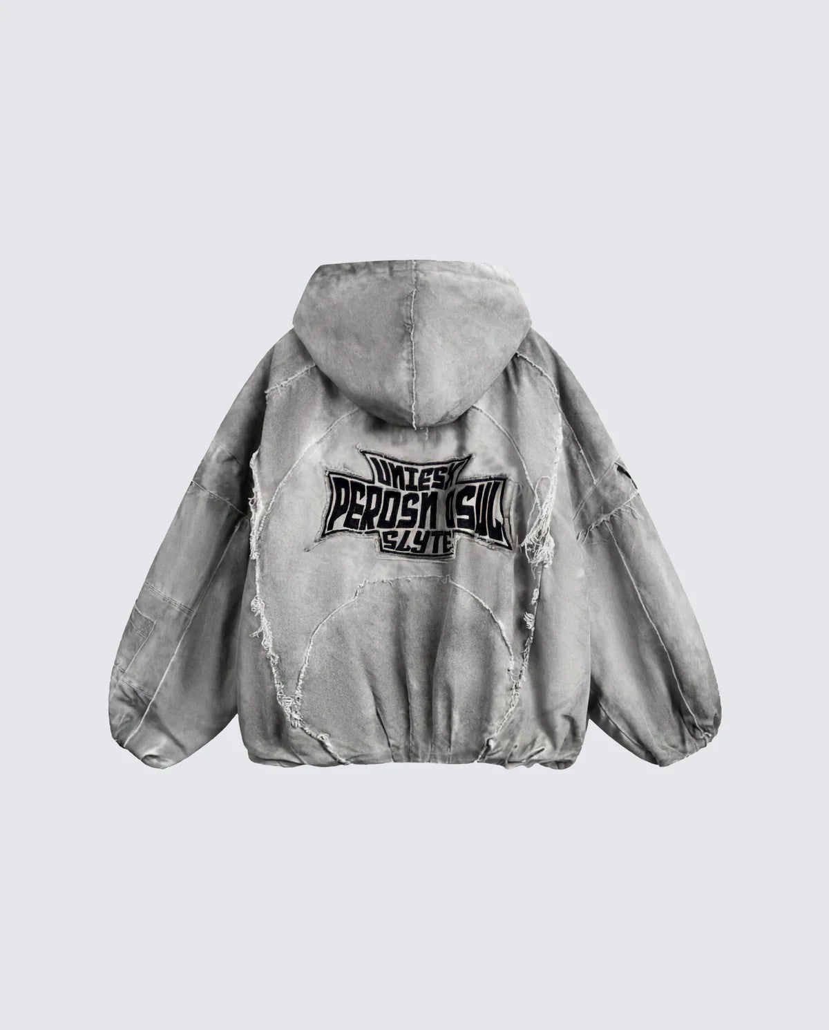 Washed Graphic Pocket Detail Hooded Jacket WN27967