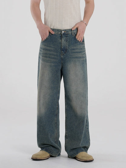 Washed Straight Wide Leg Denim Jeans WN20297