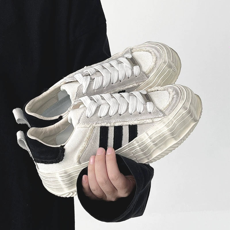 Washed Trainer-Inspired Canvas Sneakers WN19122