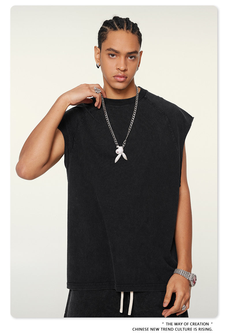 Washed Oversize Tank Top T-shirt WN6447