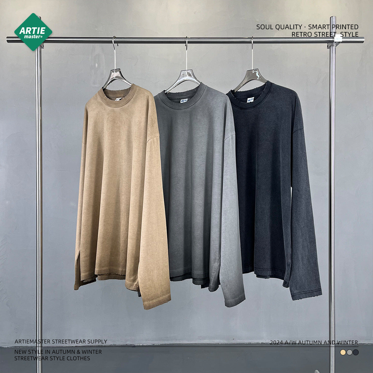 Water Washed Long Sleeve T-Shirt WN7812