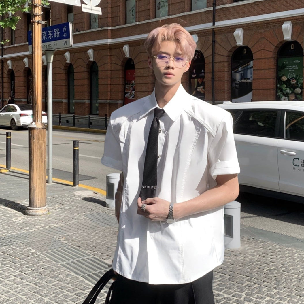 Structured Shoulder Short Sleeve Shirt WN20077