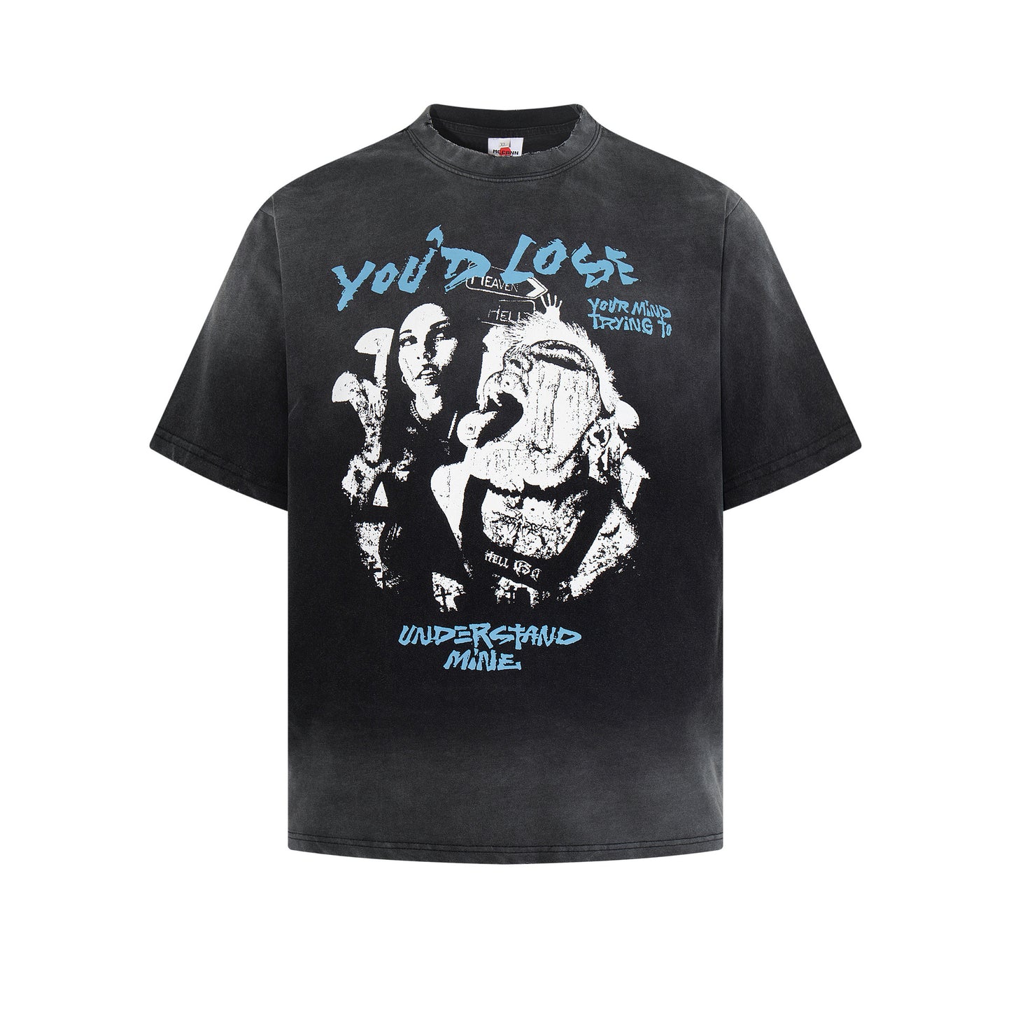 Washed Graphic Letter Print Short Sleeve T-Shirt WN25559