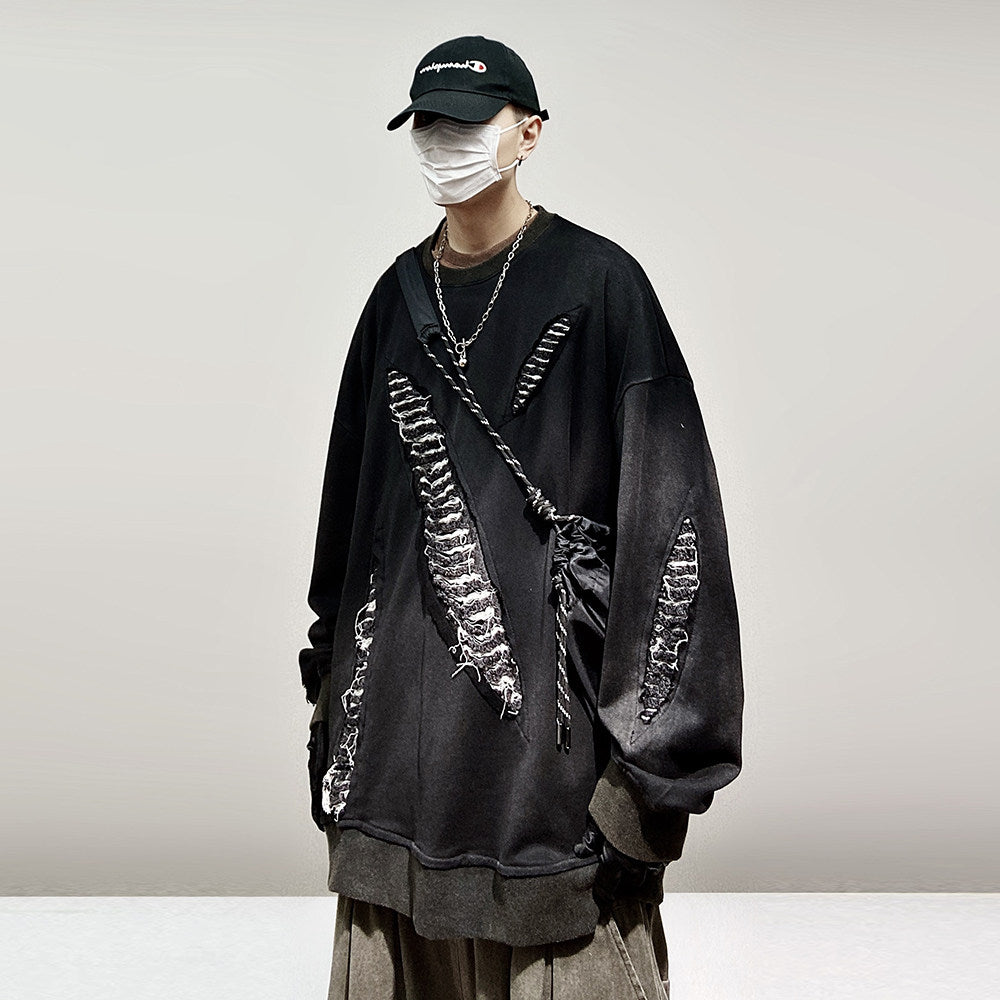 Damage Cutout Oversize Long Sleeve T-Shirt WN24028