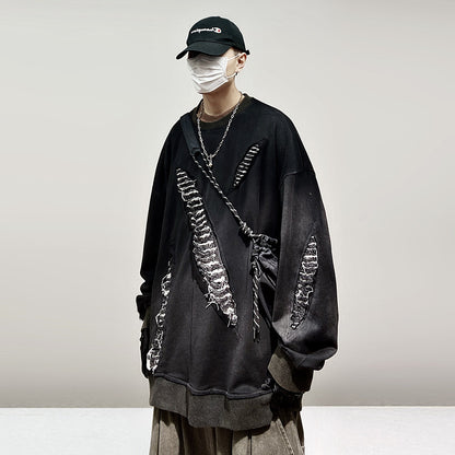 Damage Cutout Oversize Long Sleeve T-Shirt WN24028