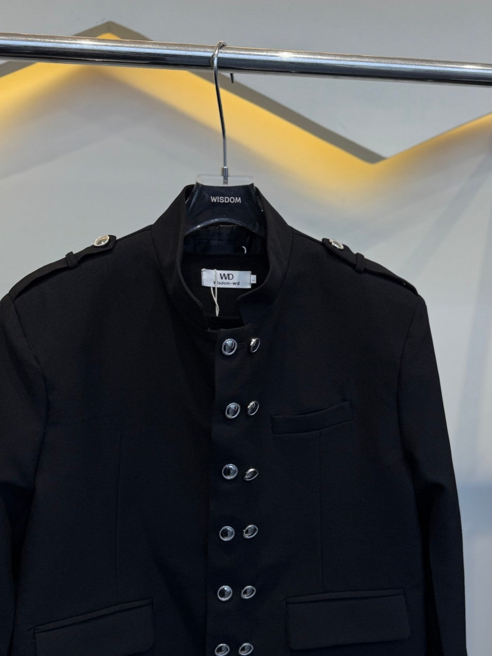 Stand Neck Double-Breasted Metal Button Short Jacket WN27889