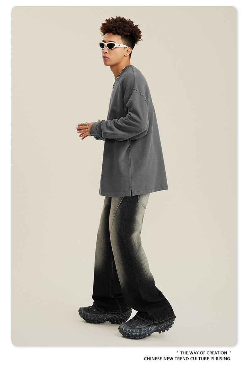 Washed Damage Flare Denim Jeans WN6415