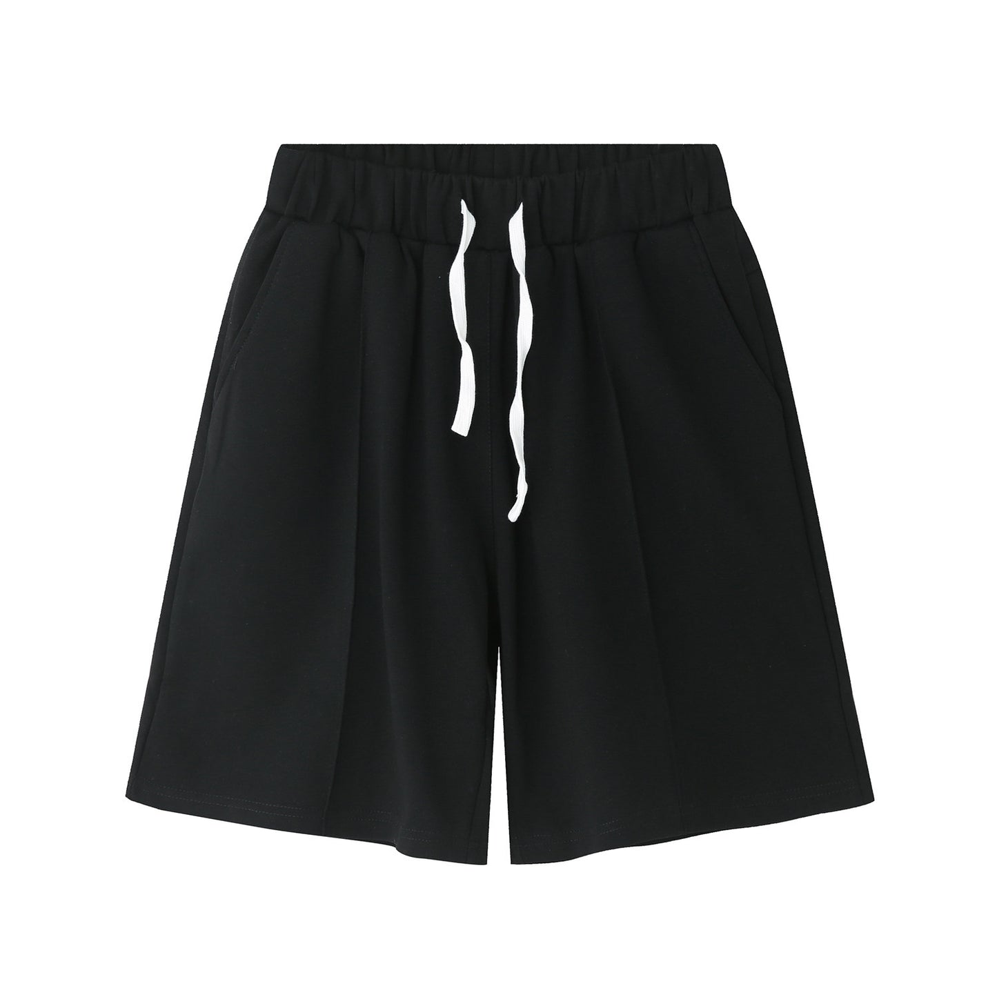 Half Zip Open Collar Short Sleeve T-Shirt & Half Pants Setup WN24906