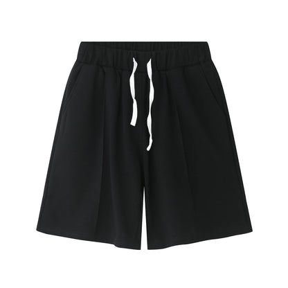 Half Zip Open Collar Short Sleeve T-Shirt & Half Pants Setup WN24906