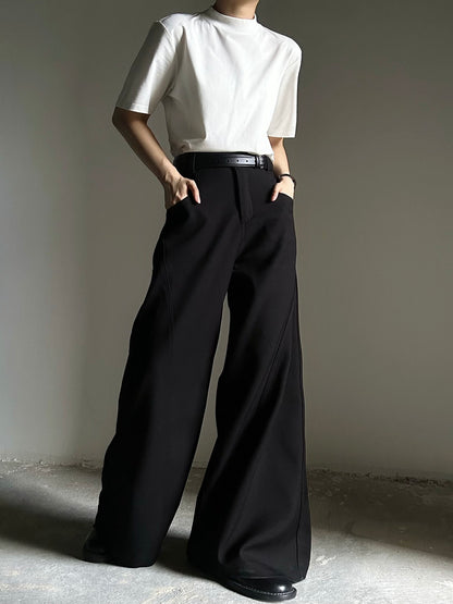 High-Waist Belted Wide Leg Trousers WN23125
