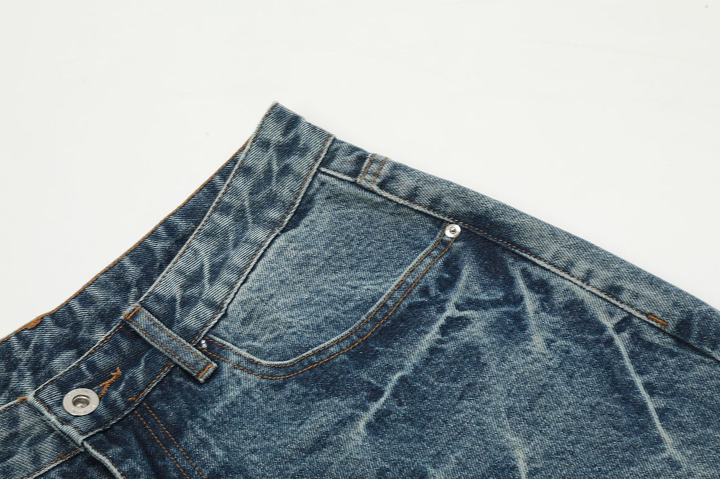 Washed Wide Leg Denim Half Pants WN25692