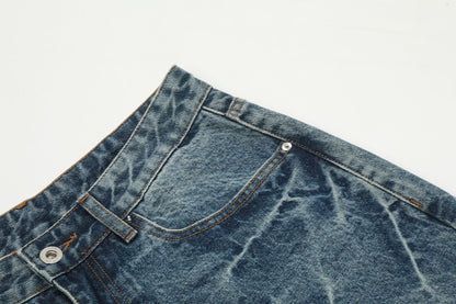 Washed Wide Leg Denim Half Pants WN25692