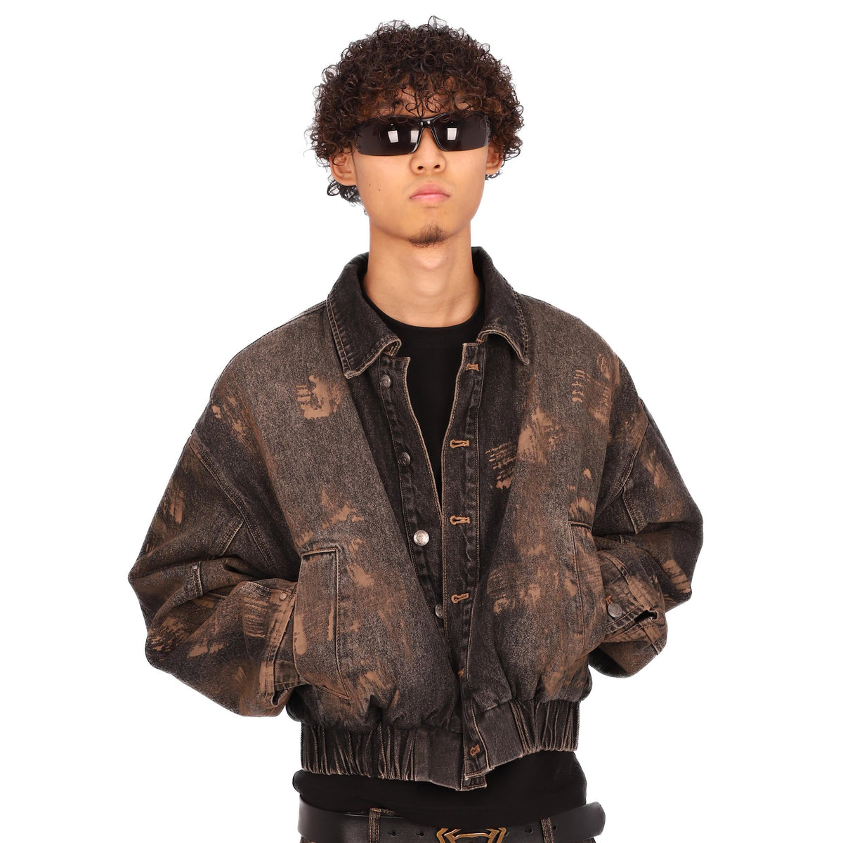 Mud Dye Washed Denim Short Jacket WN26610