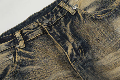 Washed Fade Wide Leg Denim Jeans WN25414