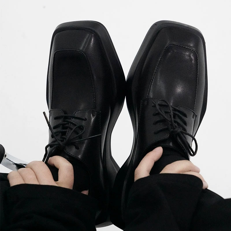 Square-Toe Leather Shoes WN19123