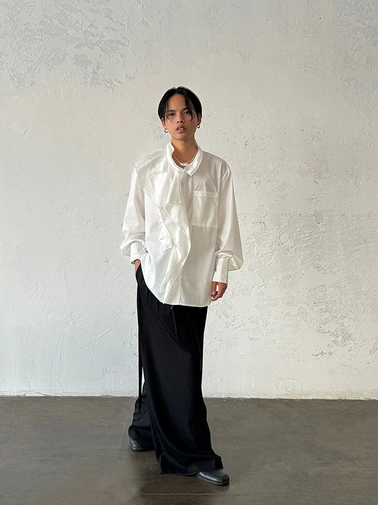 French Ruffle Long Sleeve Shirt WN19973