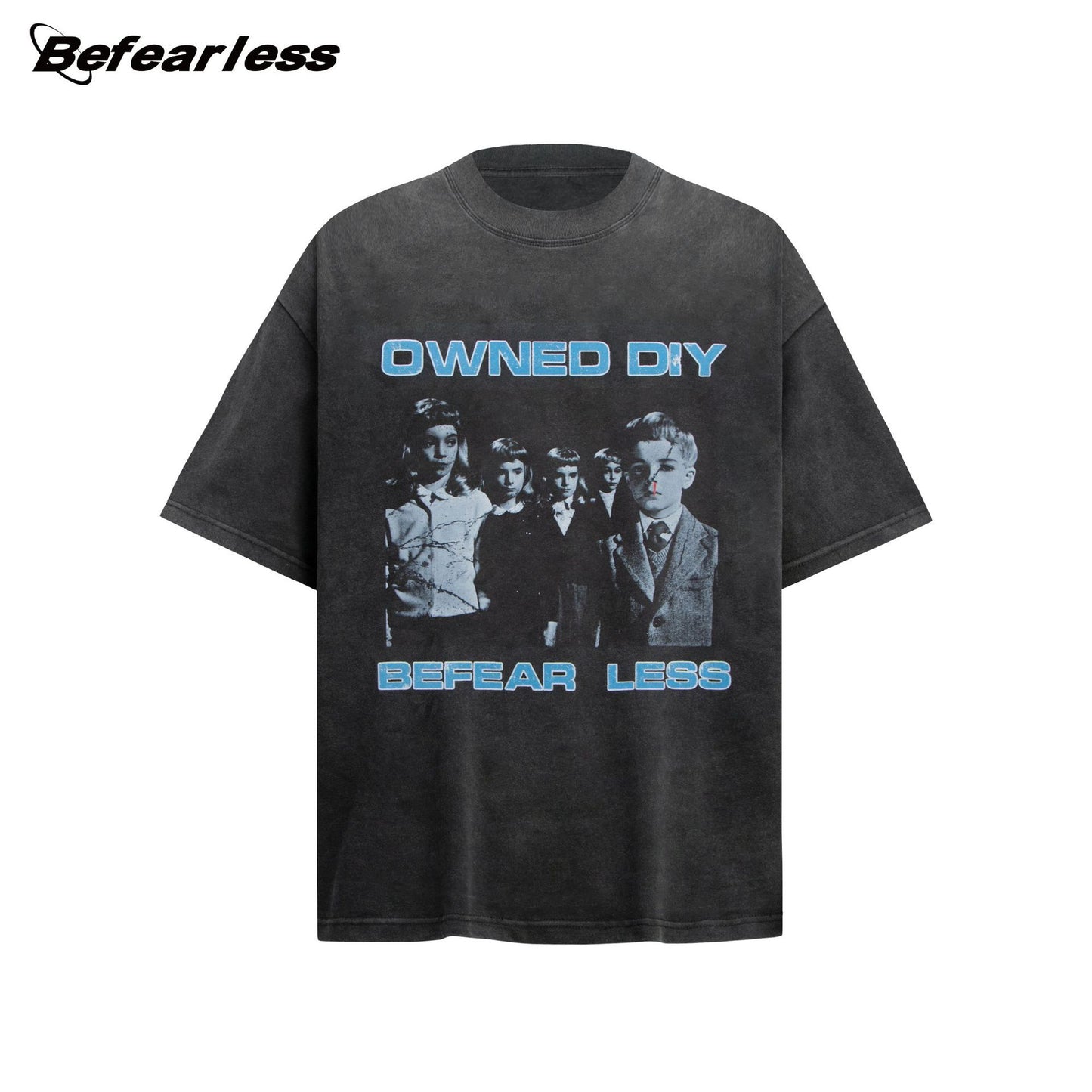 Washed Kids Photo Print Oversize Short Sleeve T-Shirt WN26322
