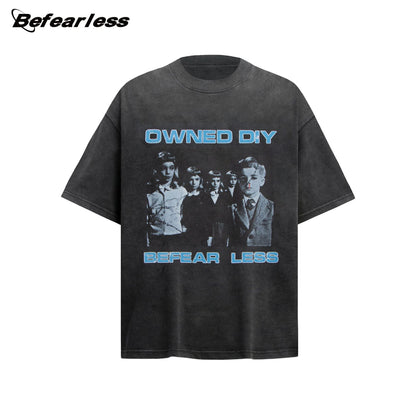 Washed Kids Photo Print Oversize Short Sleeve T-Shirt WN26322