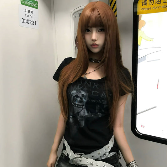 Cat Animal Print Short Sleeve T-Shirt WN20889