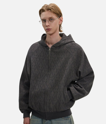 Textured Zipper Hoodie WN21434