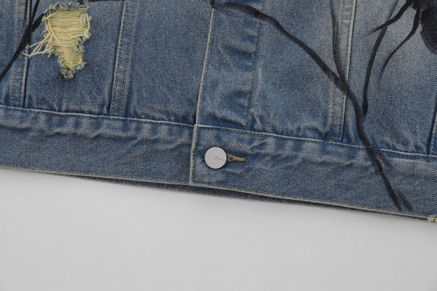 Spiderweb Graffiti Oversize Denim Jacket WN11136