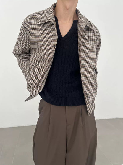 Plaid Shoulder-Pad Long Sleeve Shirt WN21507