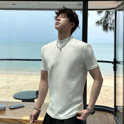 Shoulder-pad Slim Short Sleeve T-Shirt WN25216
