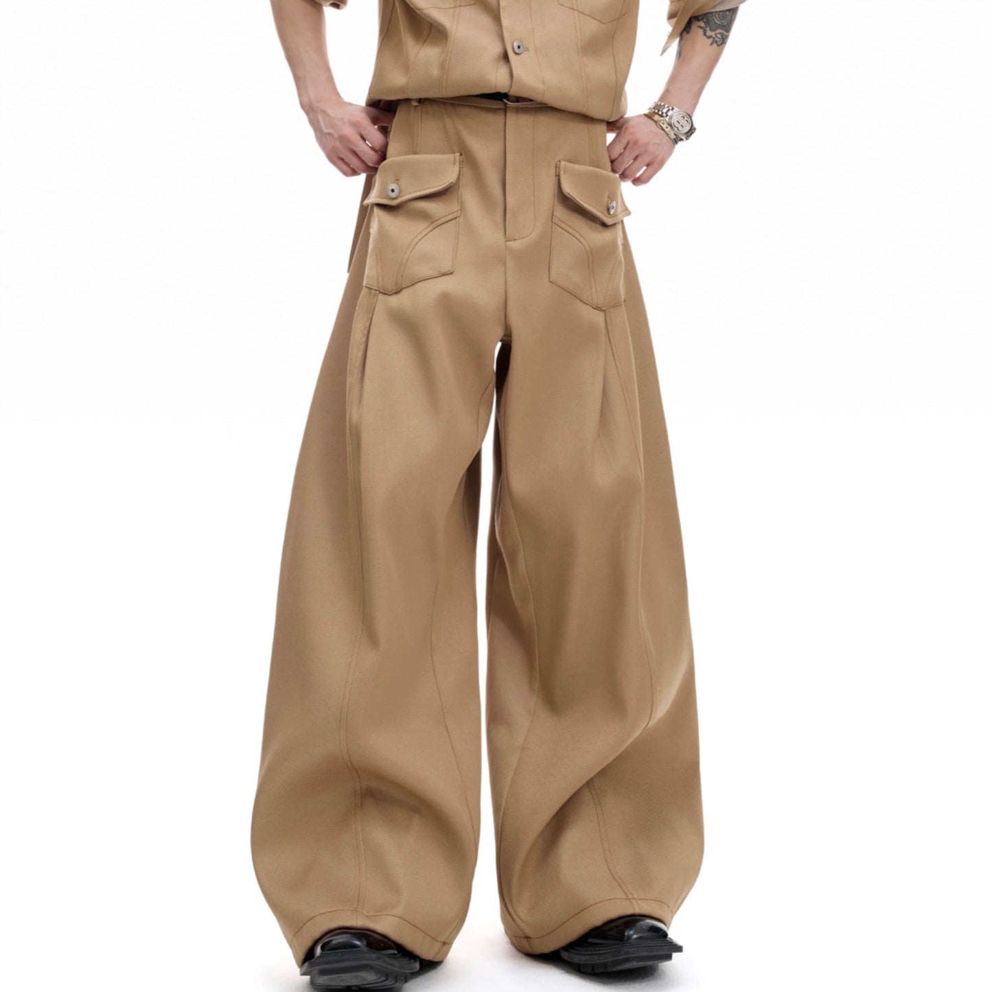 Contrast Stitch Pocket Cargo Denim Jeans WN20515