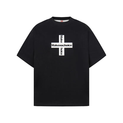 Letter Print Patchwork Oversize Short Sleeve T-Shirt WN25857