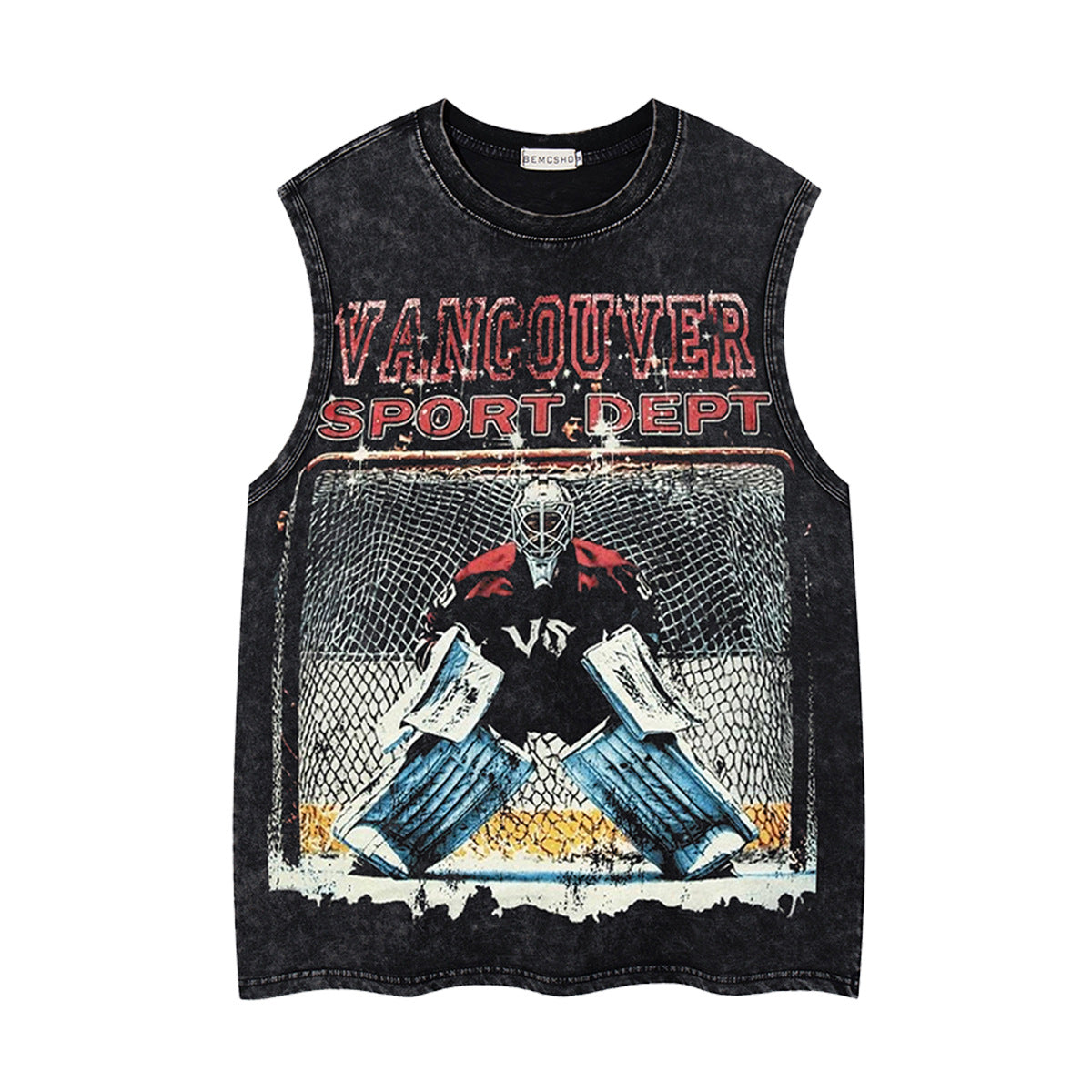 Goalie Letter Print Sleeveless T-Shirt WN26955