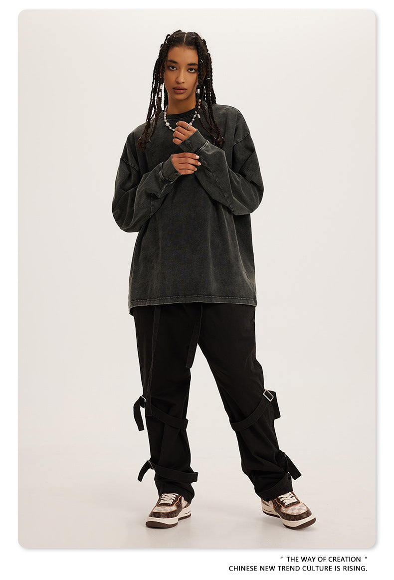 Oversize Washed Long Sleeve T-Shirt WN6052