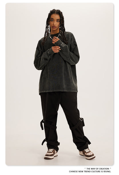 Oversize Washed Long Sleeve T-Shirt WN6052